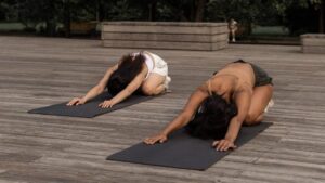 Two People doing Child's Pose