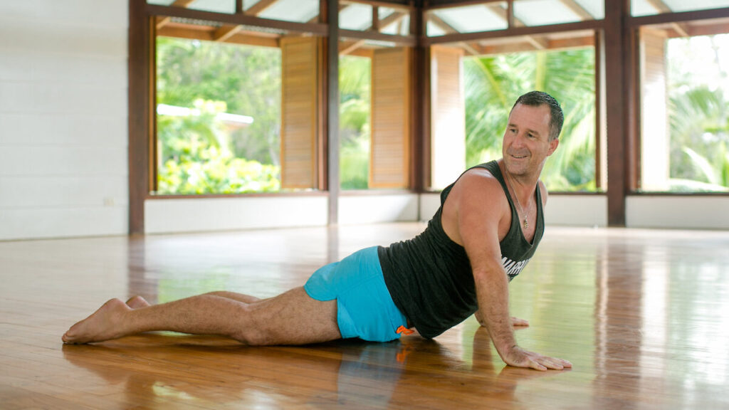 Yogi Aaron in Upward Facing Dog Yoga Pose