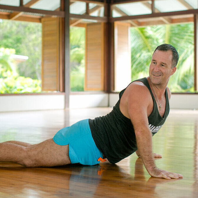 Yogi Aaron in Upward Facing Dog Yoga Pose