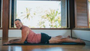 Yogi Aaron doing Sphinx Yoga Pose