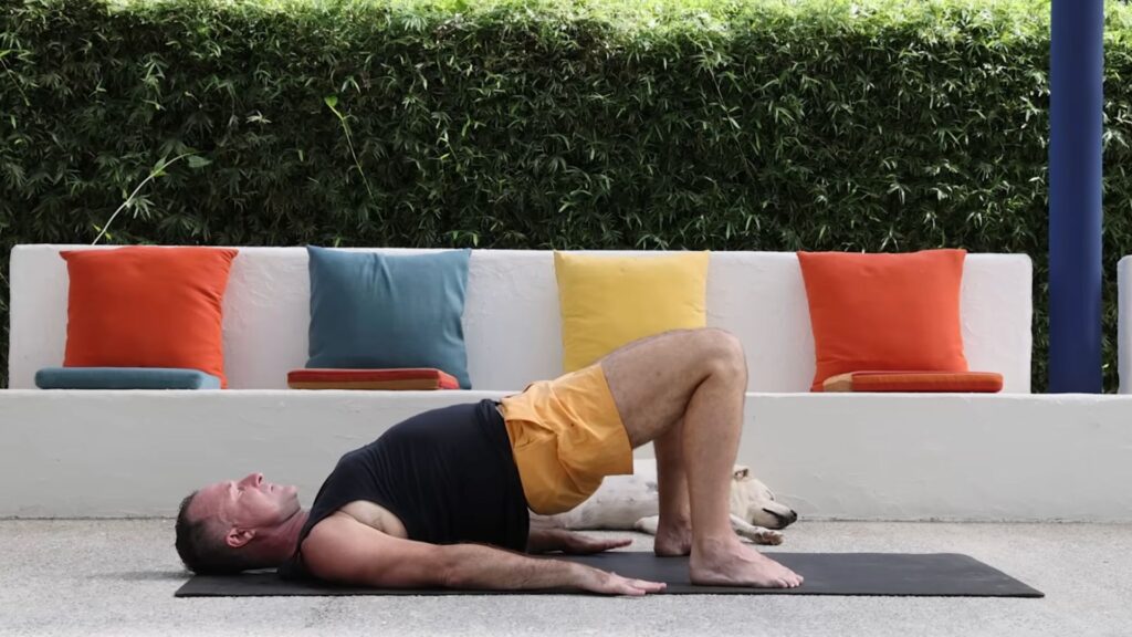 Yoga to stay young with Yogi Aaron bridge pose