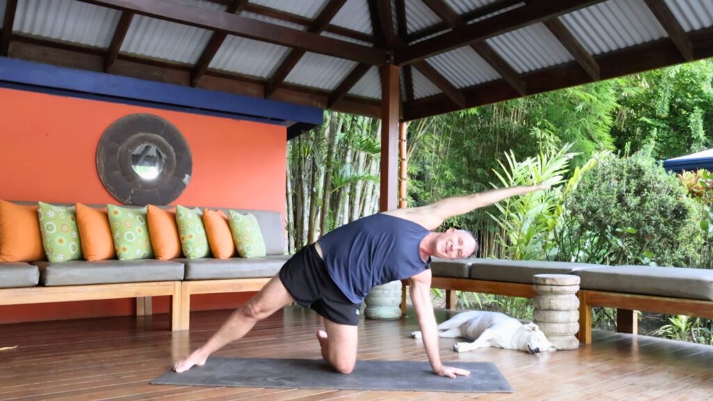 Side Lying Reaches Yoga Pose with Yogi Aaron