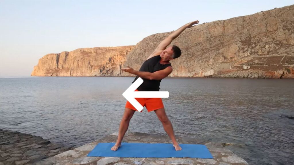 Yogi Aaron demonstrating a side bending pose