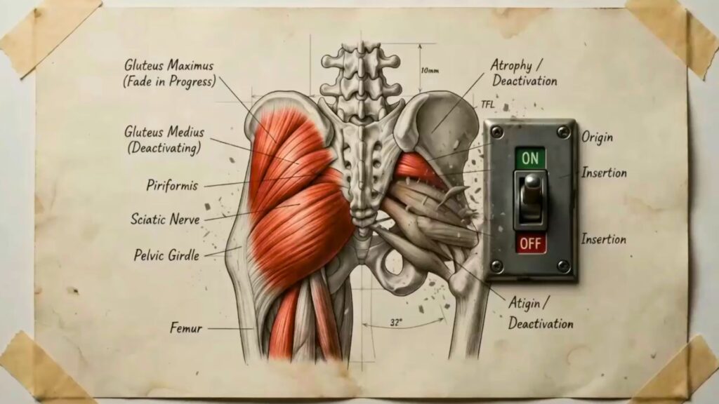Image of Glutes Anatomy when activated and deactivated