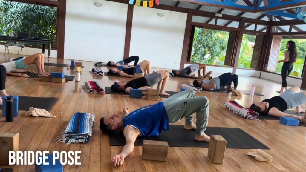 Yoga Students in class doing Bridge Pose